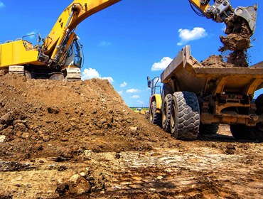 Building excavation and construction work